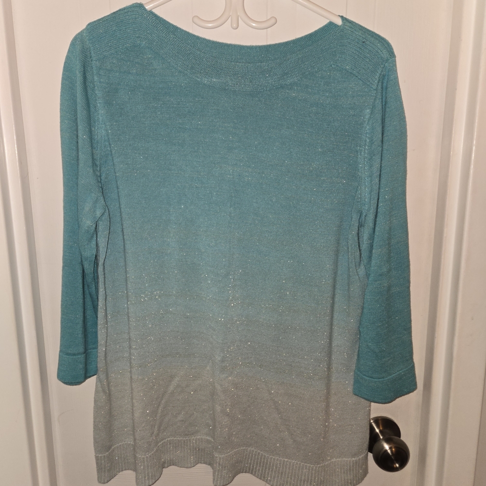Women's Teal Ombre Knit Top